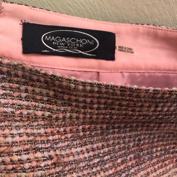 Magaschoni Pink Milano Tweed Pencil Skirt - Size 6 - Picture 4 of 4